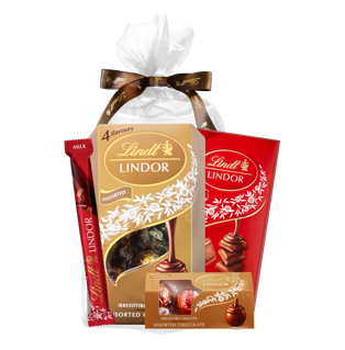LINDOR Gold & Red Love Pre-packed Hamper 434g